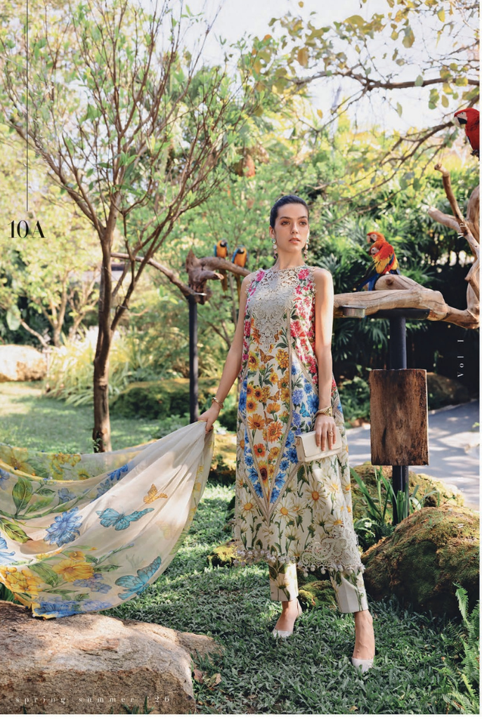 3 Piece Stitched Lawn Suit by Maria B. MPrints Spring/Summer ’26 D-10A