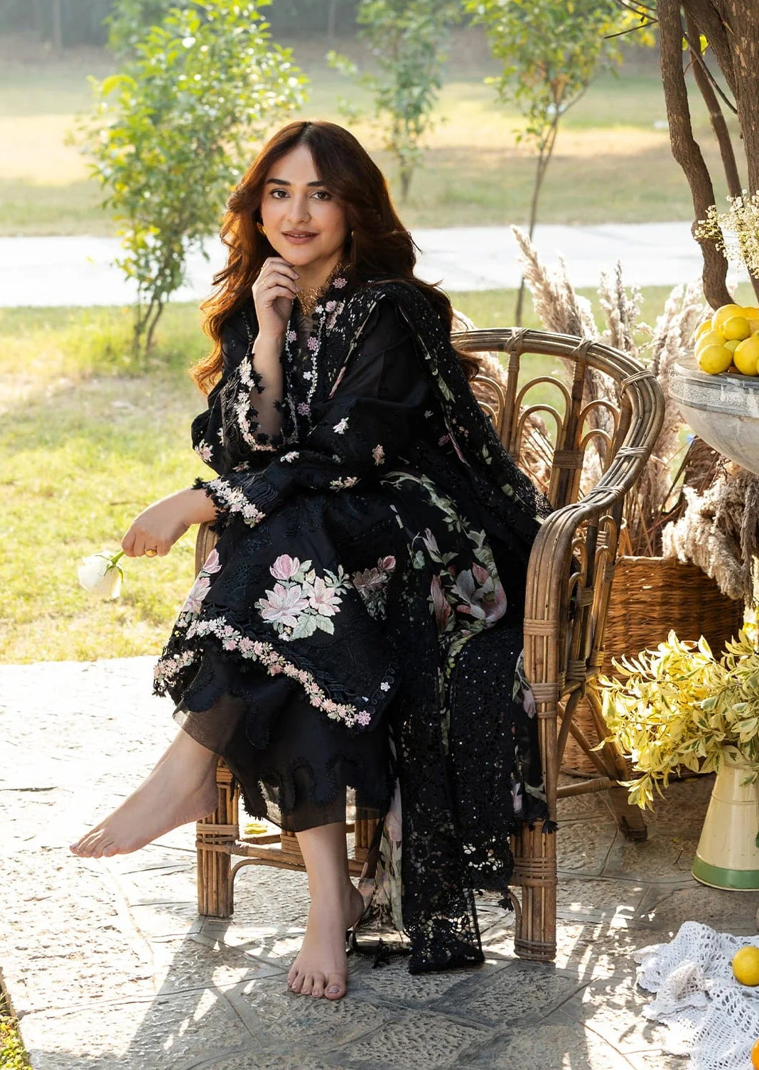 Elaf Luxury Lawn – ELY-2B MIDNIGHT BLOSSOM