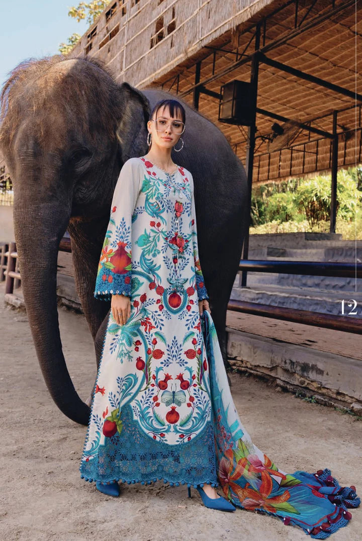 3 Piece Stitched Lawn Suit by Maria B. MPrints Spring/Summer ’26 D-12A