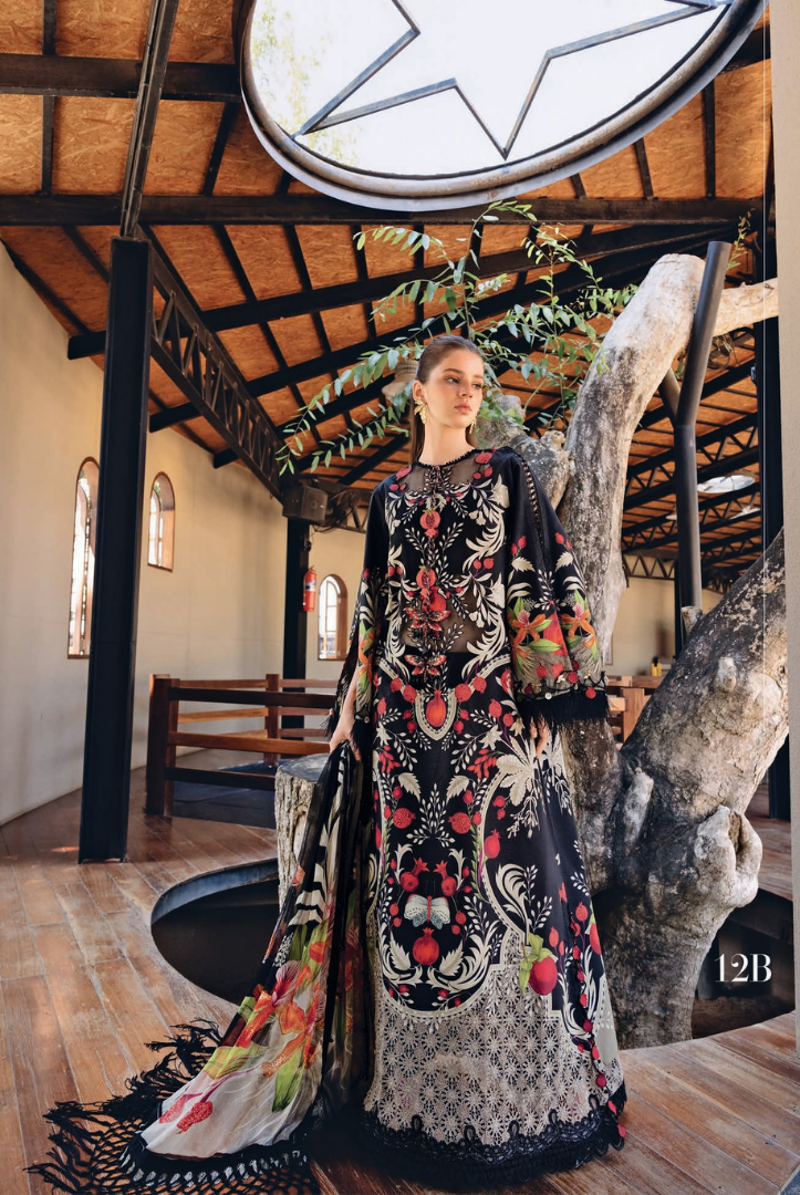 3 Piece Stitched Lawn Suit by Maria B. MPrints Spring/Summer ’26 D-12B