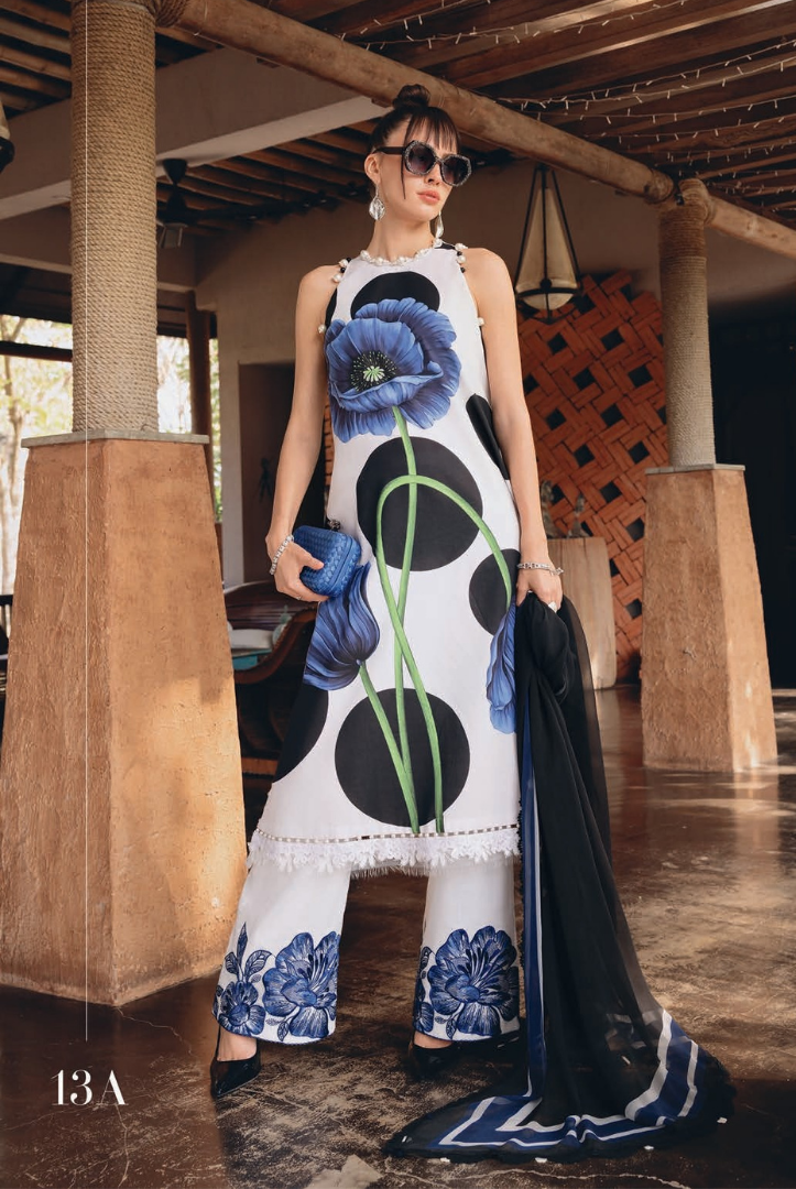 3 Piece Stitched Lawn Suit by Maria B. MPrints Spring/Summer ’26 D-13A