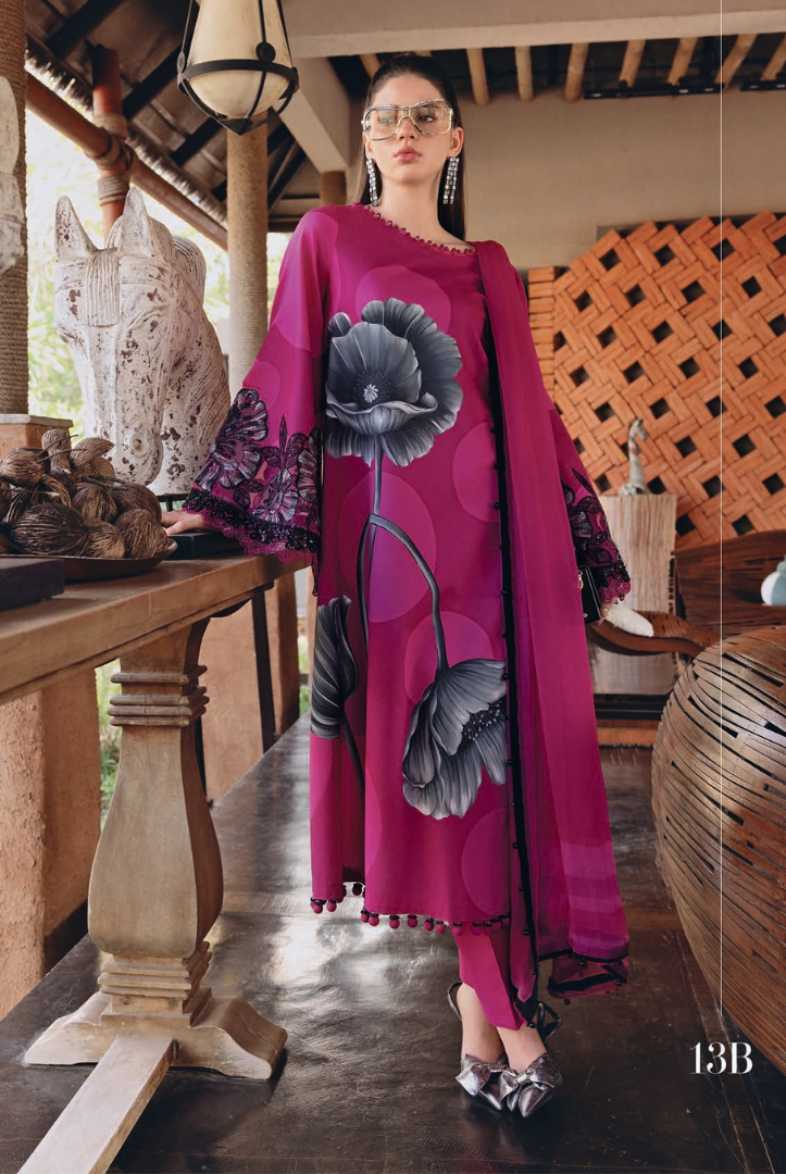 3 Piece Stitched Lawn Suit by Maria B. MPrints Spring/Summer ’26 D-13B