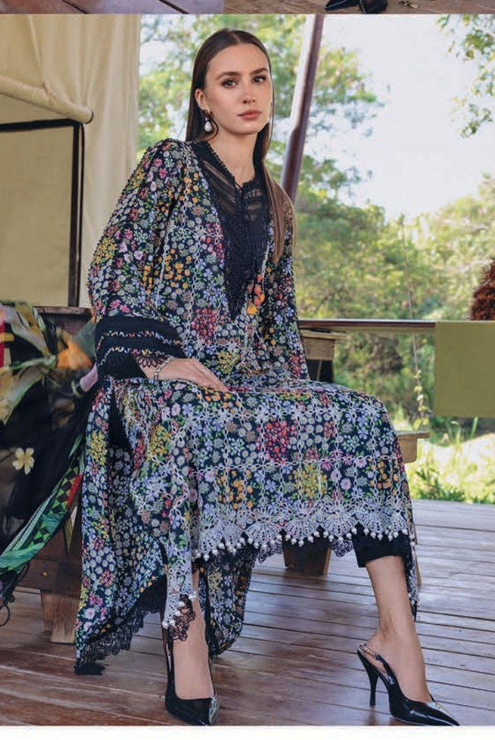 3 Piece Stitched Lawn Suit by Maria B. MPrints Spring/Summer ’26 D-14B
