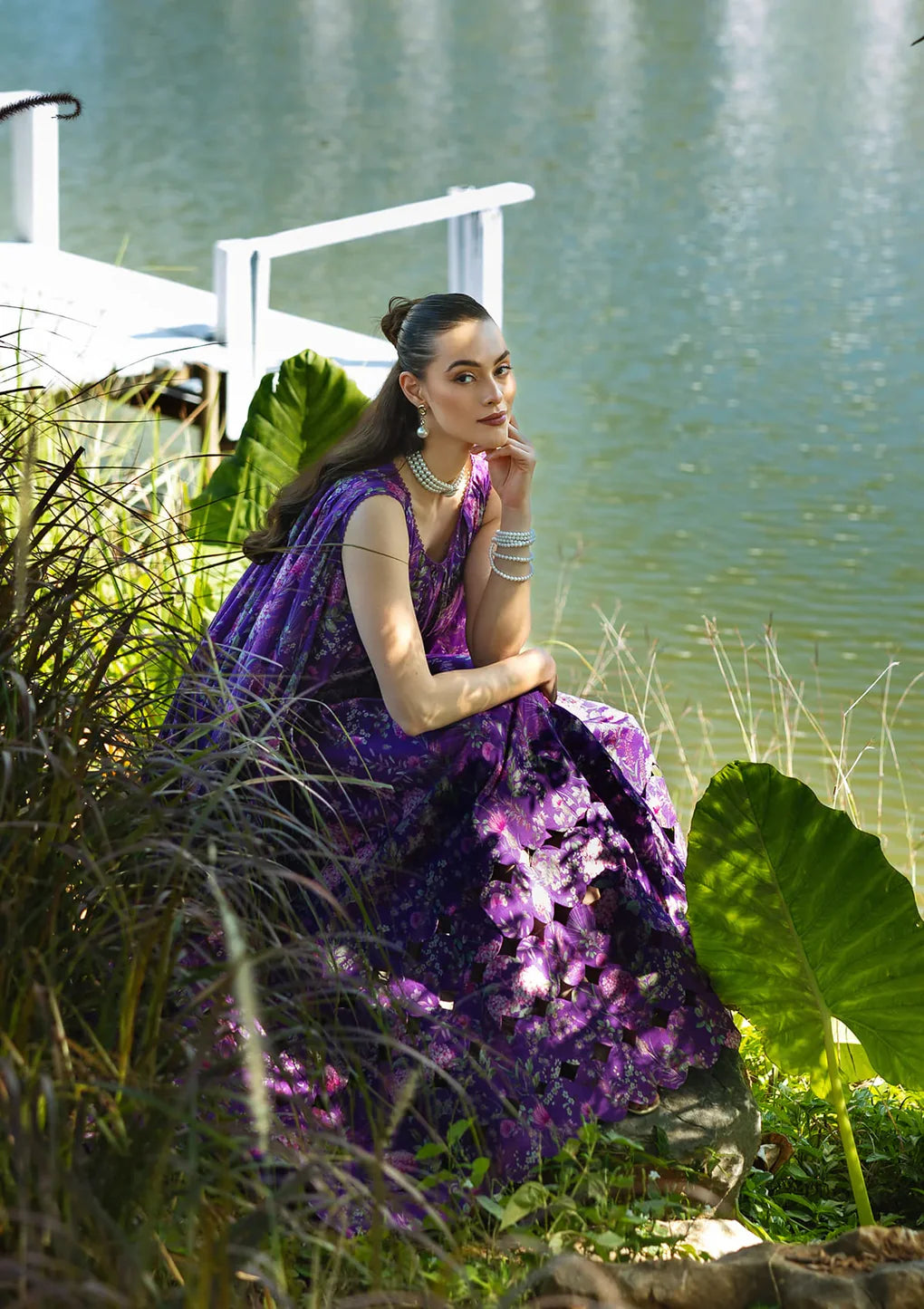 EPE-04A VICTORIAN AFFAIR - Default Title - Elaf Premium Digital Printed Lawn Dress