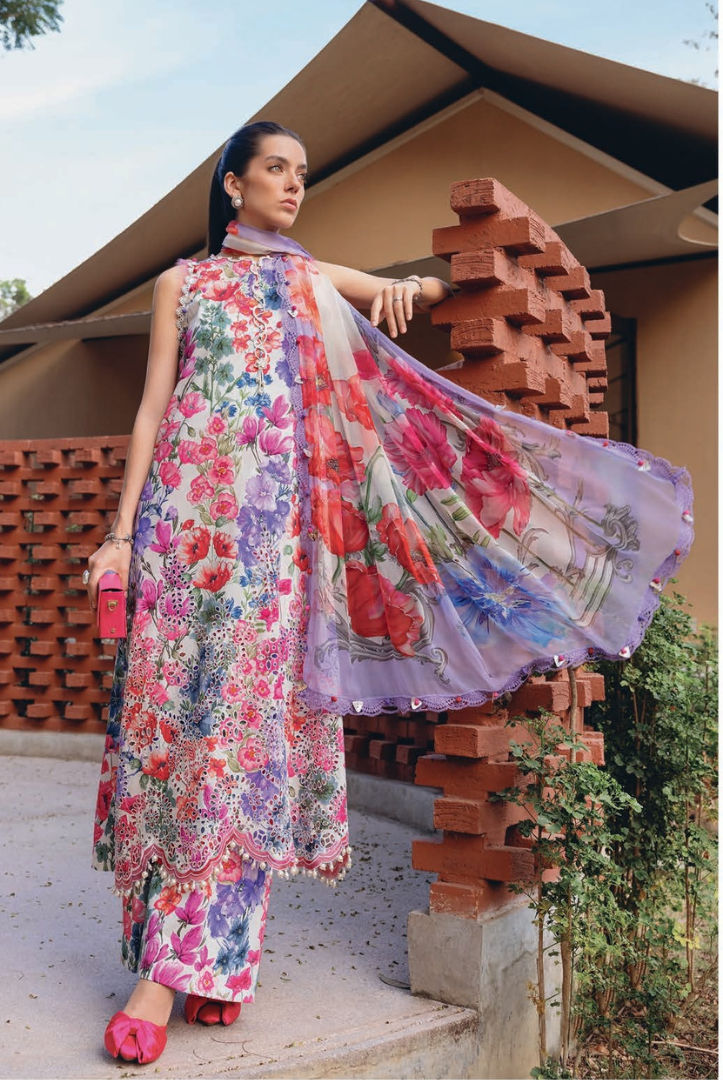 3 Piece Stitched Lawn Suit by Maria B. MPrints Spring/Summer ’26 D-2A