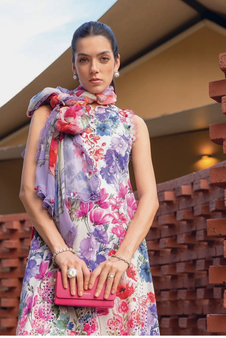3 Piece Stitched Lawn Suit by Maria B. MPrints Spring/Summer ’26 D-2A