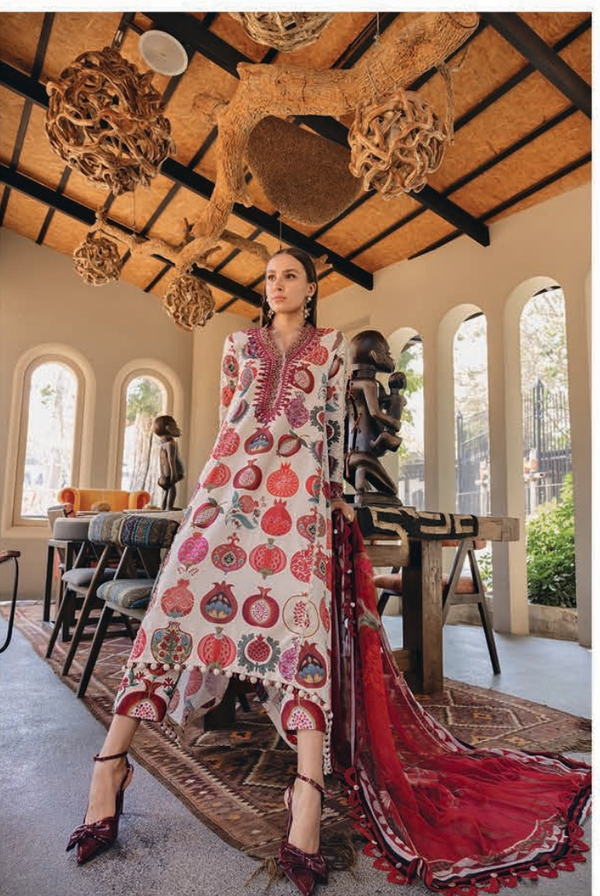 3 Piece Stitched Lawn Suit by Maria B. MPrints Spring/Summer ’26 D-3A