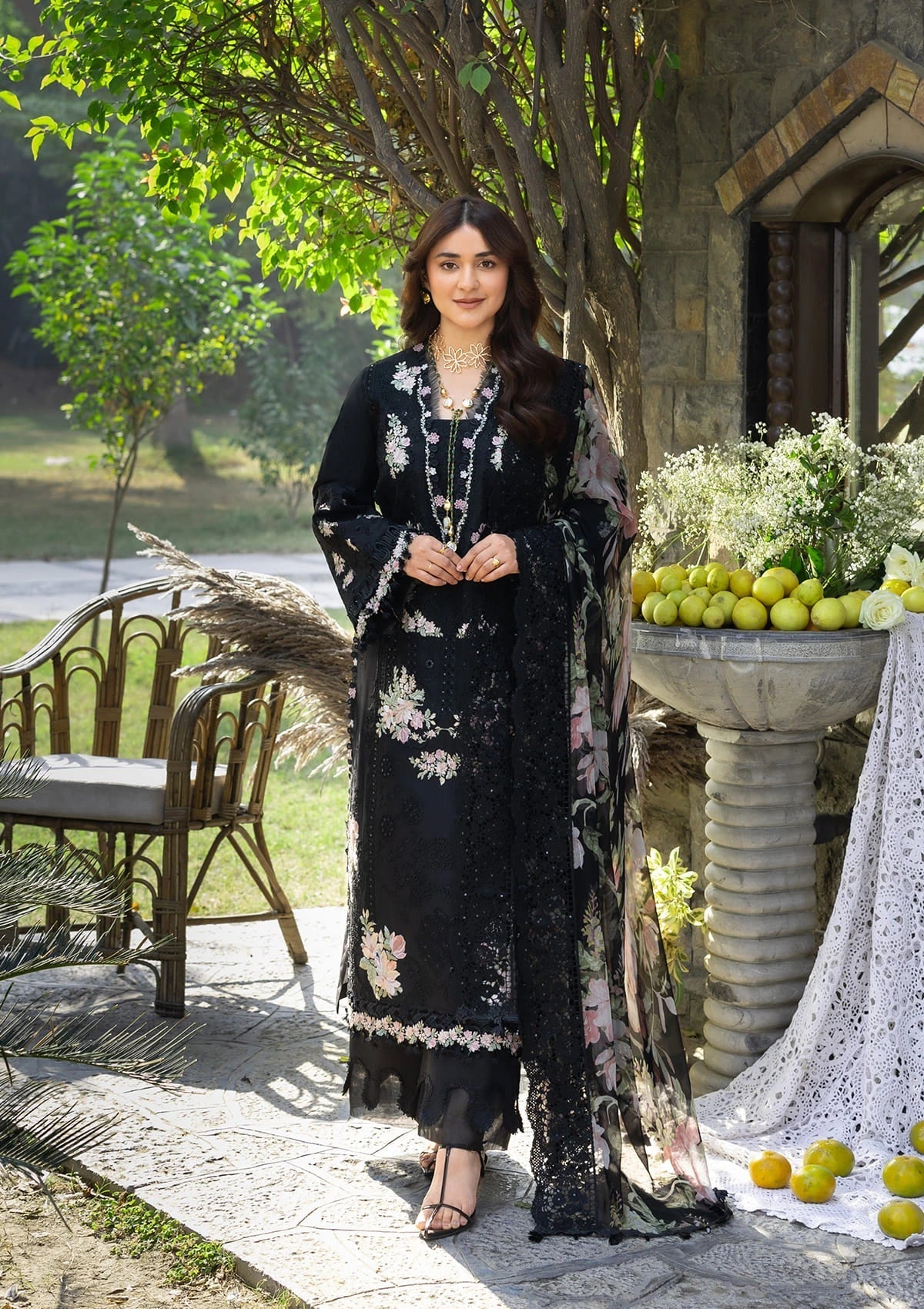 Elaf Luxury Lawn – ELY-2B MIDNIGHT BLOSSOM