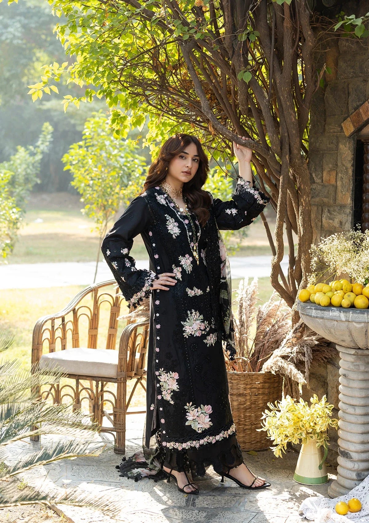 Elaf Luxury Lawn – ELY-2B MIDNIGHT BLOSSOM