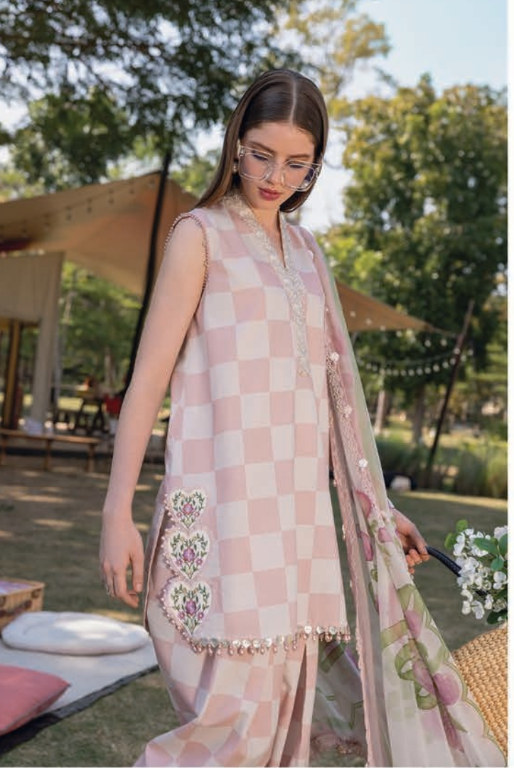 3 Piece Stitched Lawn Suit by Maria B. MPrints Spring/Summer ’26 D-6A