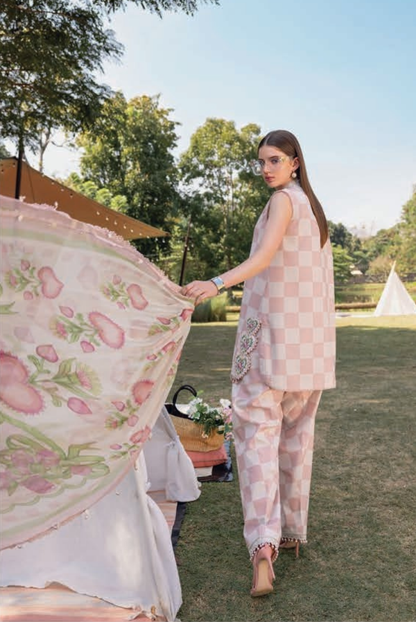 3 Piece Stitched Lawn Suit by Maria B. MPrints Spring/Summer ’26 D-6A