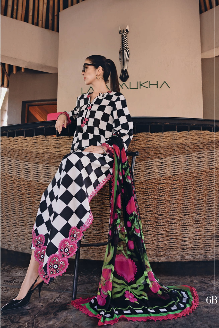 3 Piece Stitched Lawn Suit by Maria B. MPrints Spring/Summer ’26 D-6B