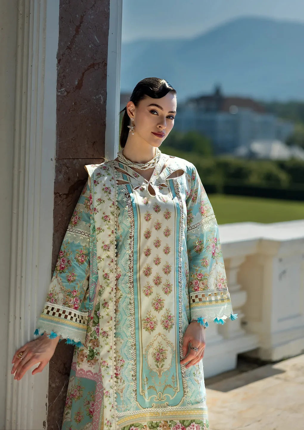 EPE-03B DAHLIA DREAM - Default Title - Elaf Premium Digital Printed Lawn Dress