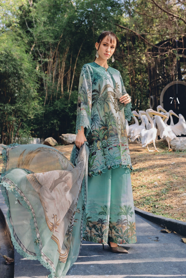 3 Piece Stitched Lawn Suit by Maria B. MPrints Spring/Summer ’26 D-7A