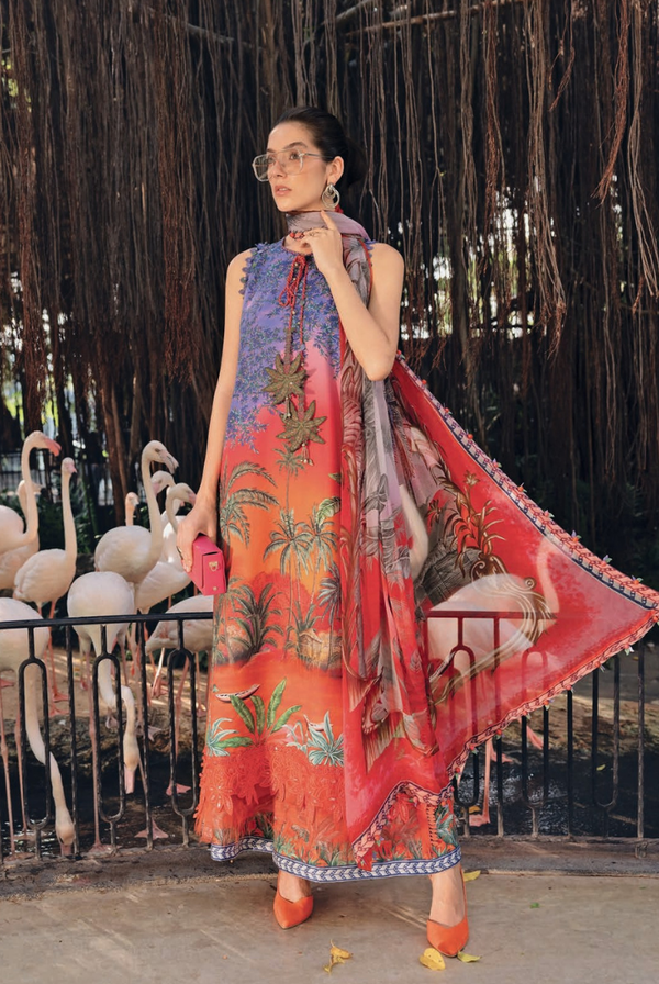 3 Piece Stitched Lawn Suit by Maria B. MPrints Spring/Summer ’26 D-7B