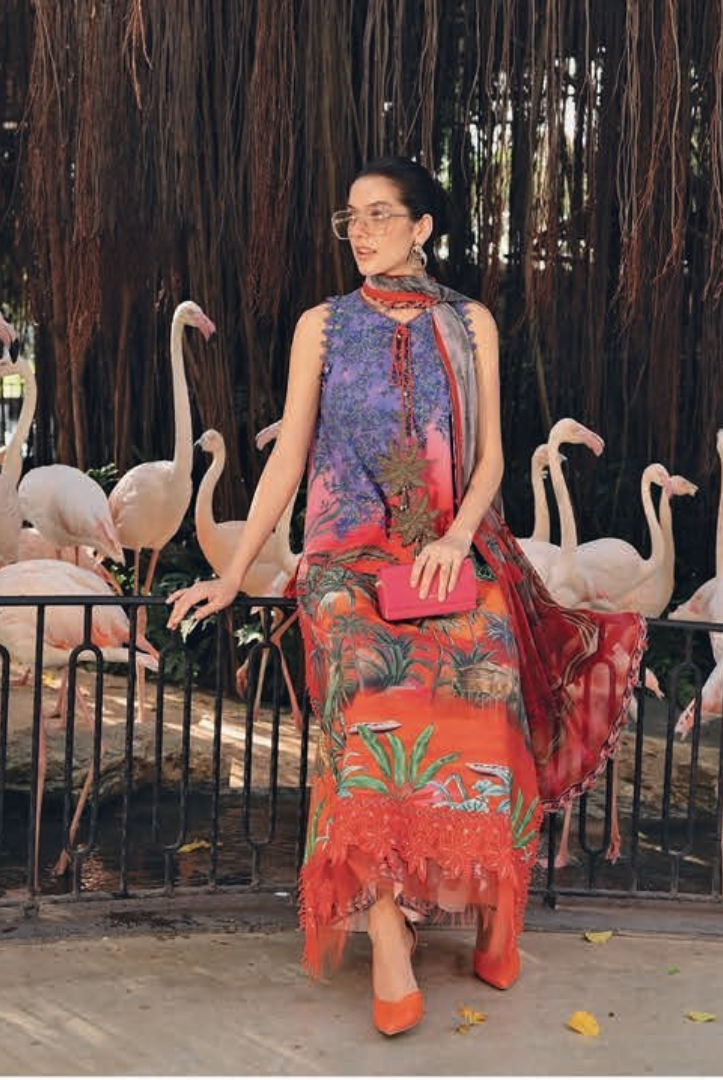 3 Piece Stitched Lawn Suit by Maria B. MPrints Spring/Summer ’26 D-7B