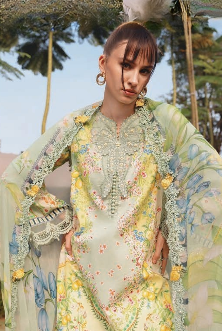 3 Piece Stitched Lawn Suit by Maria B. MPrints Spring/Summer ’26 D-8B