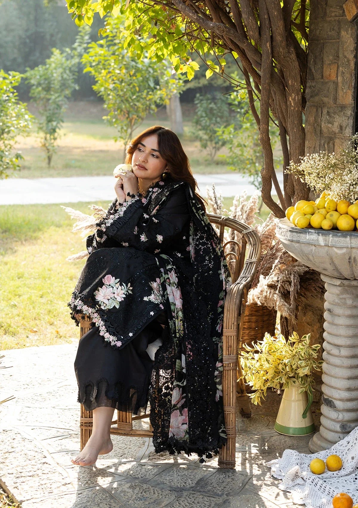 Elaf Luxury Lawn – ELY-2B MIDNIGHT BLOSSOM