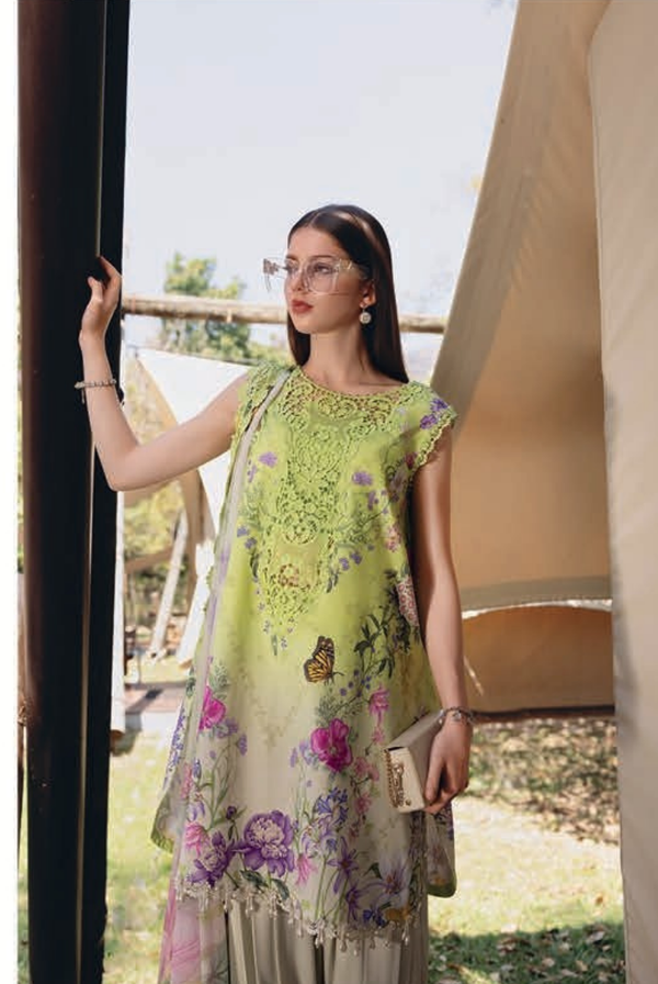 3 Piece Stitched Lawn Suit by Maria B. MPrints Spring/Summer ’26 D-9A