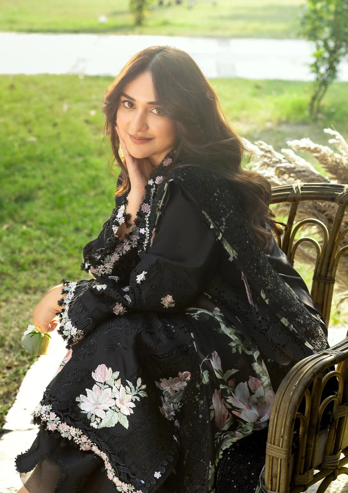 Elaf Luxury Lawn – ELY-2B MIDNIGHT BLOSSOM
